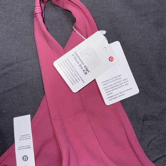 Lululemon Align V-Neck Bra *Light Support, A/B Cup. Color-WAHM (mauve) - Picture 6 of 6